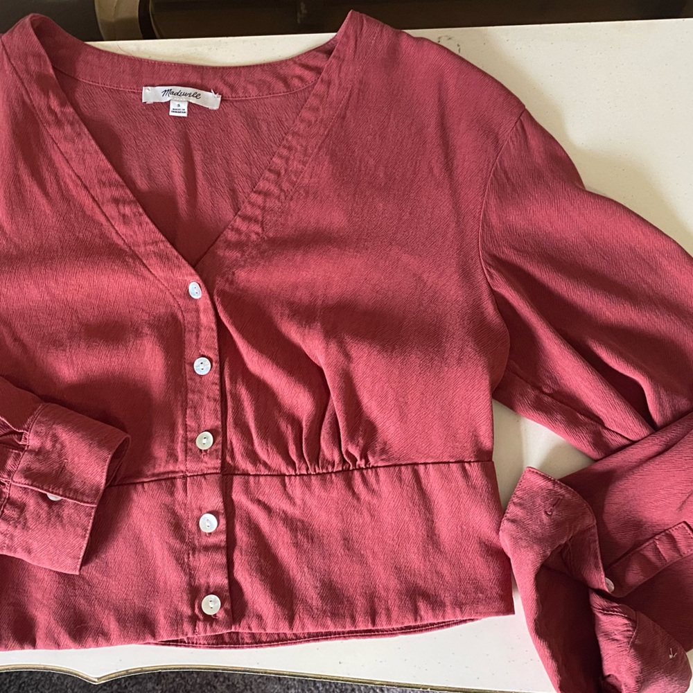 Madewell V-Neck Button-Up Blouse - Picture 4 of 6